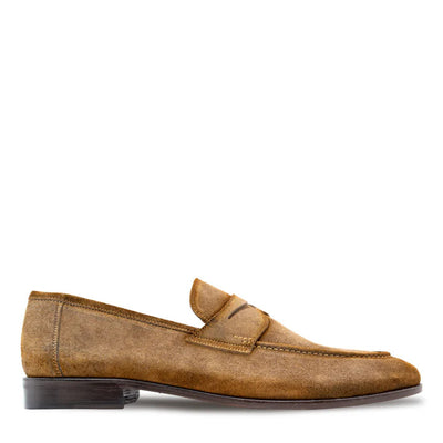 Caro Suede Penny Loafer Taupe By Mezlan Made In Spain Brand 5   - from alligatorwarehouse.com