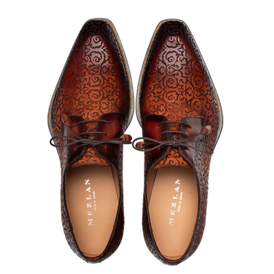 Lontani Lace Up Cognac/Rust By Mezlan Made in Spain Brand 2   - from alligatorwarehouse.com