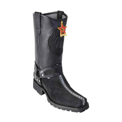 Los Altos Full Rowstone Black Stingray Men’s Biker Boots