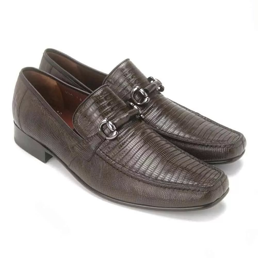 Brown Genuine Teju Lizard Skin Slip-on By Los Altos