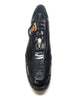 Los Altos Black Ostrich Leg Lace Up Sneakers 2   - from alligatorwarehouse.com