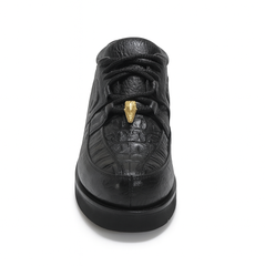 Los Altos Black Caiman Belly & Ostrich Casual Shoes