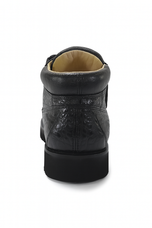 Los Altos Black Caiman Belly & Ostrich Casual Shoes
