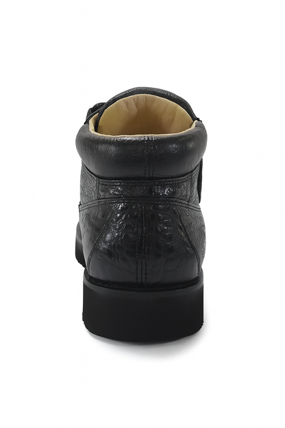 Los Altos Black Caiman Belly & Ostrich Casual Shoes