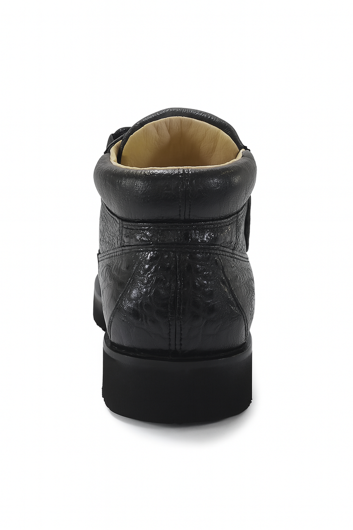 Los Altos Black Caiman Belly & Ostrich Casual Shoes