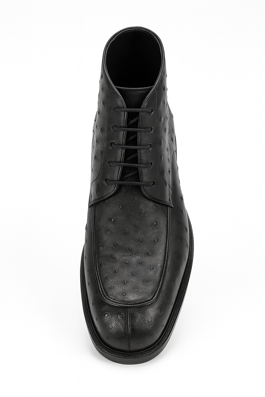 Los Altos Black Ostrich Quill Dress Ankle Boots