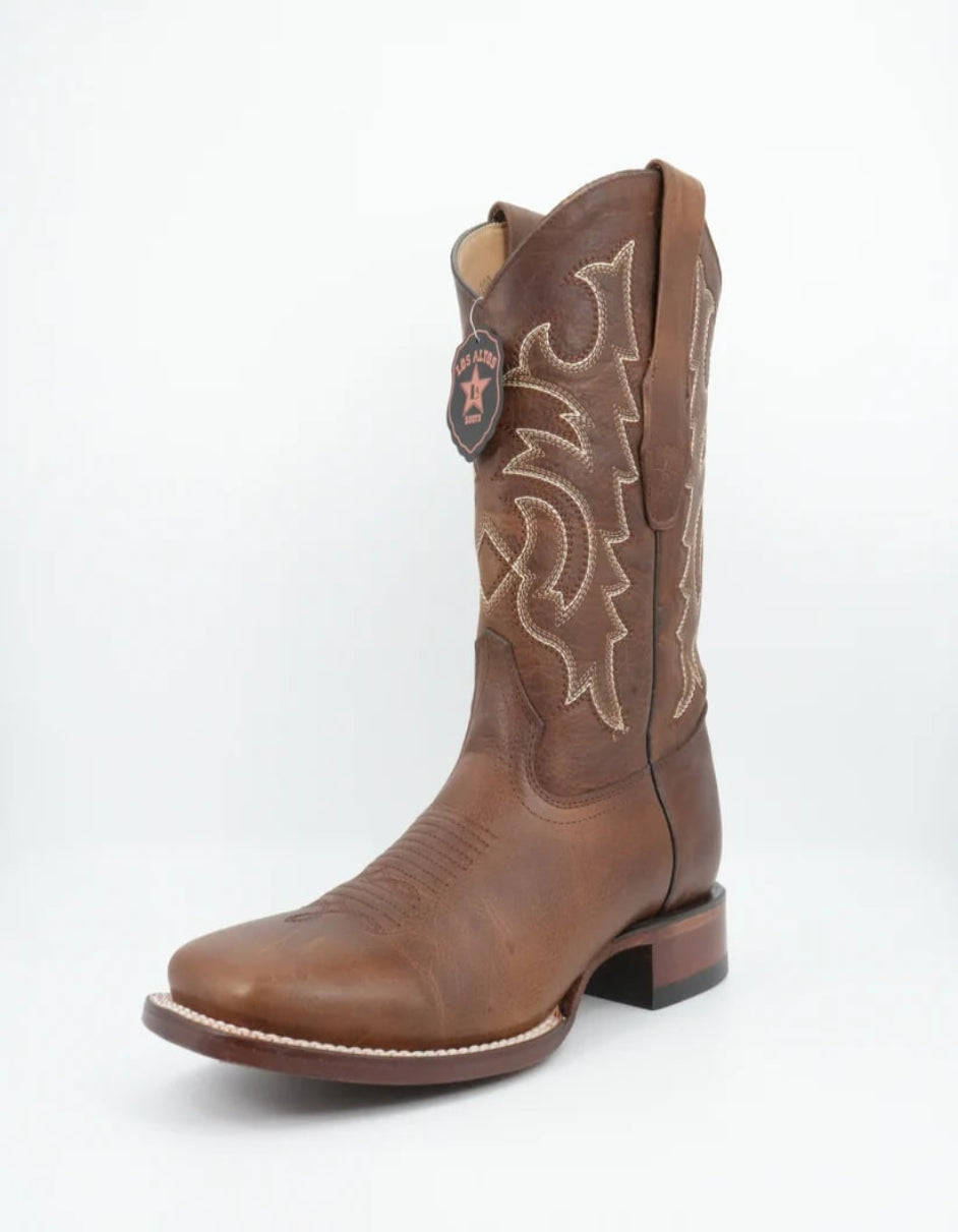 Los Altos Men's Rage Walnut Wide Square Toe Leather Boot