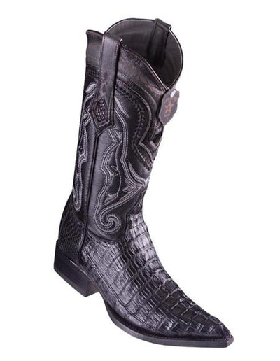 Los Altos Boots Men’s Black Caiman Belly Wide Square Toe Boots