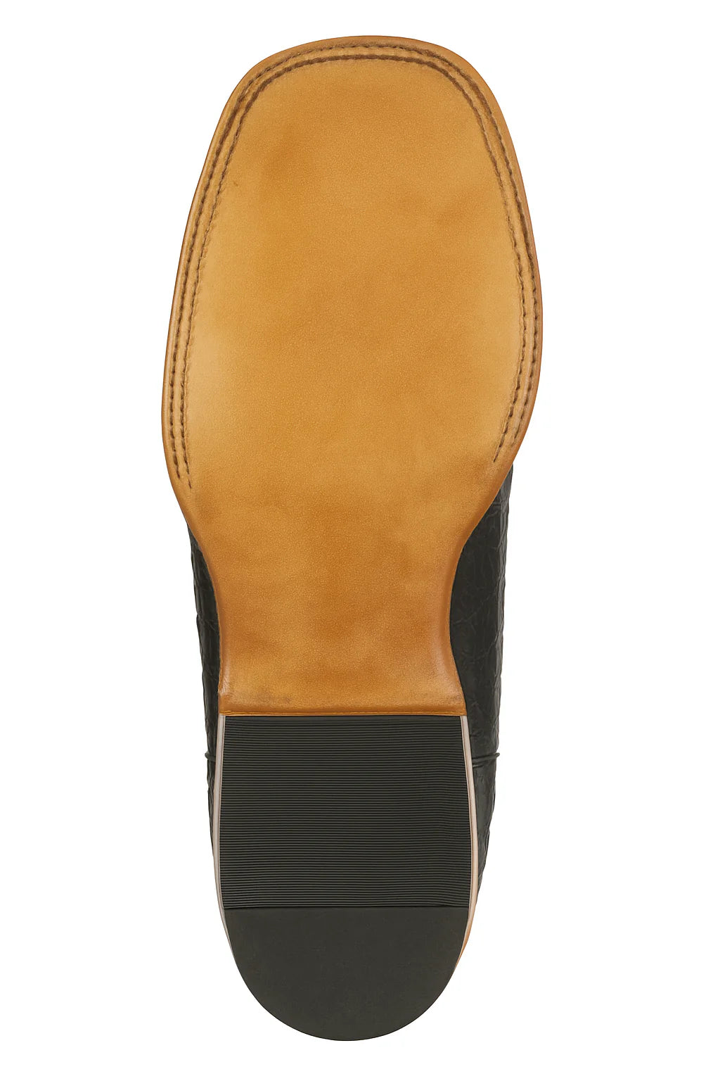 Los Altos Boots Men’s Black Caiman Belly Wide Square Toe Boots