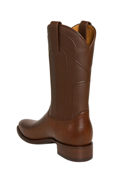 Los Altos Boots Men’s Lizard Teju Roper Western Boots – Brown