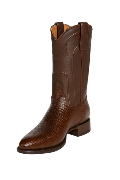 Los Altos Boots Men’s Lizard Teju Roper Western Boots – Brown