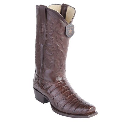 Los Altos Belly 7 Toe Brown Caiman Boots 2   - from alligatorwarehouse.com