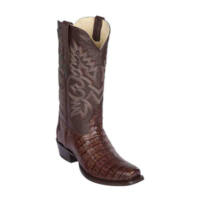 Los Altos Belly 7 Toe Brown Caiman Boots 1   - from alligatorwarehouse.com