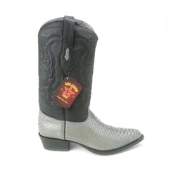 J Toe Cowboy Boots - J Toe Western Boots - Los Altos Grey J-Toe Genuine Python