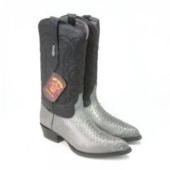 J Toe Cowboy Boots - J Toe Western Boots - Los Altos Grey J-Toe Genuine Python