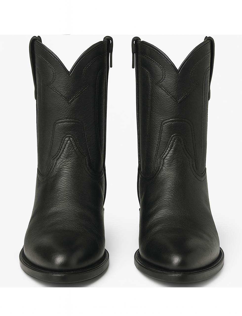 Los Altos Men's Belmont Finish Black Leather Zipper Roper Heel Toe Boot