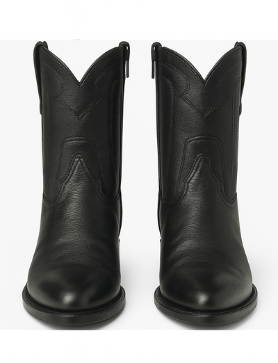 Los Altos Men's Belmont Finish Black Leather Zipper Roper Heel Toe Boot 6   - from alligatorwarehouse.com