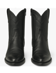 Los Altos Men's Belmont Finish Black Leather Zipper Roper Heel Toe Boot