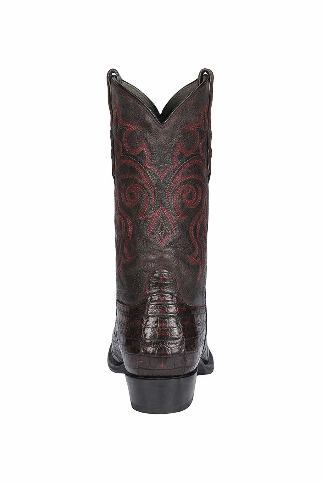 Los Altos Men's Black Cherry Genuine Caiman Tail Boots