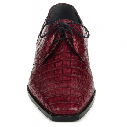 Los Altos Men's Burgundy Crocodile Shoes Gator Shoes