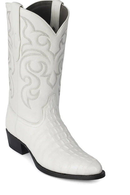 Los Altos Men’s Dress Cowboy Boot – White Crocodile