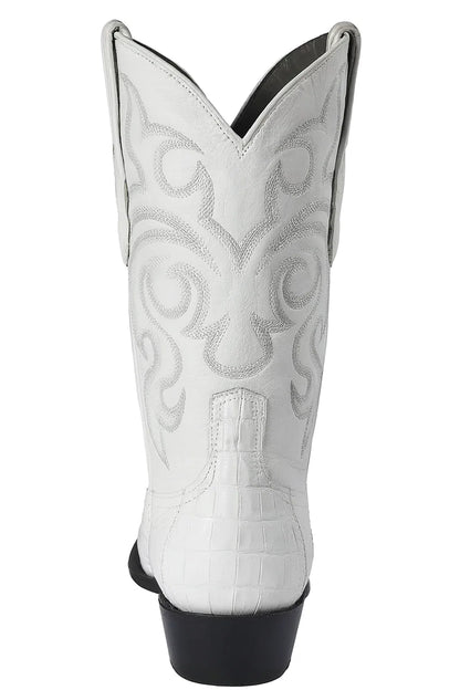 Los Altos Men’s Dress Cowboy Boot – White Crocodile
