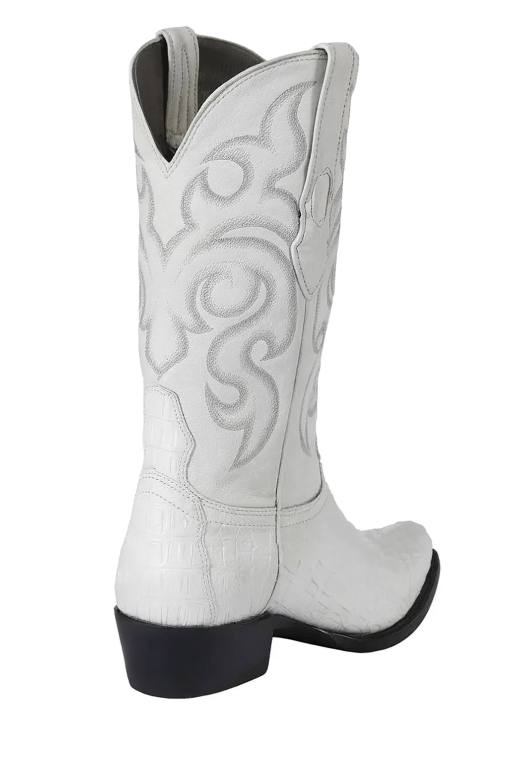 Los Altos Men’s Dress Cowboy Boot – White Crocodile