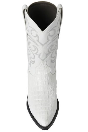 Los Altos Men’s Dress Cowboy Boot – White Crocodile