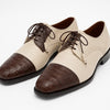 Los Altos Men's Ivory Brown Crocodile Shoes Cap Toe 11   - from alligatorwarehouse.com