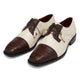 Los Altos Men's Ivory Brown Crocodile Shoes Cap Toe