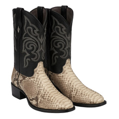 Los Altos Men's Natural Python Snakeskin Boots
