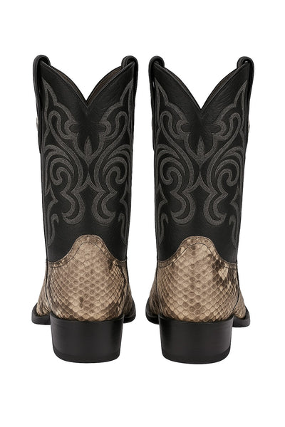 Los Altos Men's Natural Python Snakeskin Boots 4   - from alligatorwarehouse.com
