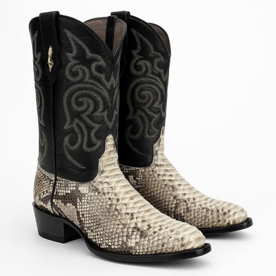 Los Altos Men's Natural Python Snakeskin Boots 6   - from alligatorwarehouse.com