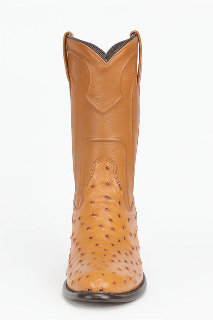 Los Altos Men's Ostrich Roper Western Boots