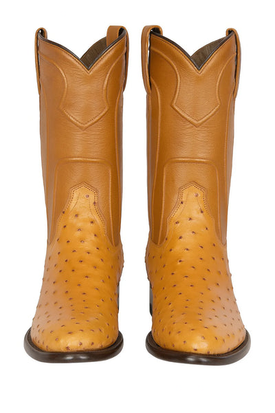 Los Altos Men's Ostrich Roper Western Boots