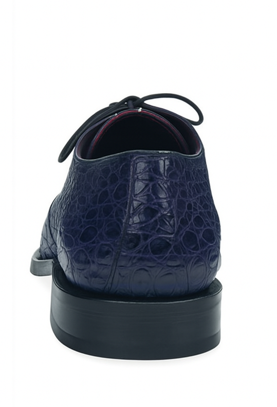 Los Altos Oxford Blue Caiman & Belly Crocodile Shoes 3   - from alligatorwarehouse.com