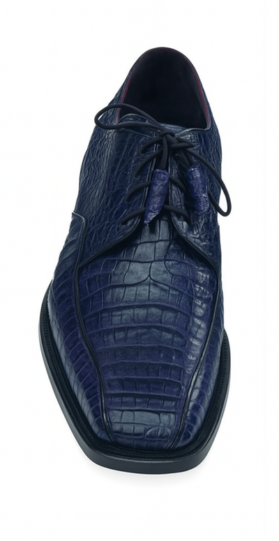 Los Altos Oxford Blue Caiman & Belly Crocodile Shoes 2   - from alligatorwarehouse.com