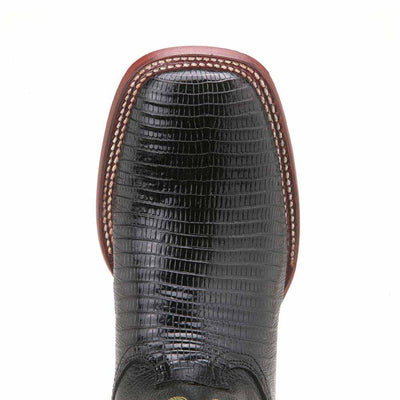 Los Altos Black Teju Lizard Square Toe Women's Western Boot 2   - from alligatorwarehouse.com