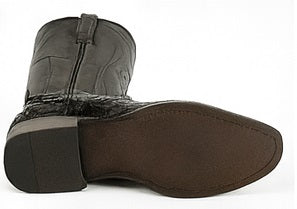 Los Altos Boots - Mens Dress Cowboy Boot - Low Priced Black Caiman Belly Roper Boots - in Black