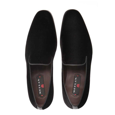 Lublin Black Rich Velvet Men’s Formal Slip On By Mezlan Made In Spain Brand 2   - from alligatorwarehouse.com