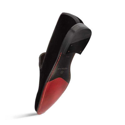 Lublin Black Rich Velvet Men’s Formal Slip On By Mezlan Made In Spain Brand 4   - from alligatorwarehouse.com