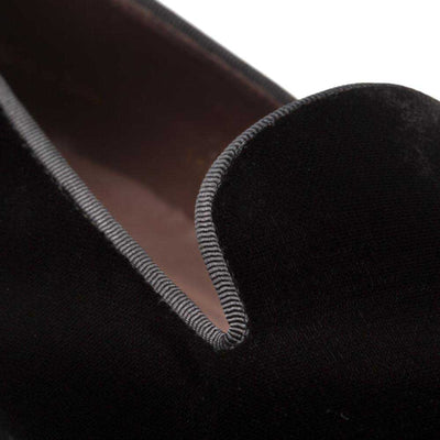 Lublin Black Rich Velvet Men’s Formal Slip On By Mezlan Made In Spain Brand 3   - from alligatorwarehouse.com