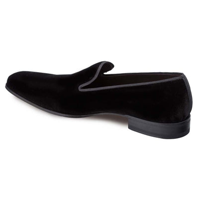 Mezlan Lublin Black Rich Velvet Men’s Formal Slip On 2   - from alligatorwarehouse.com