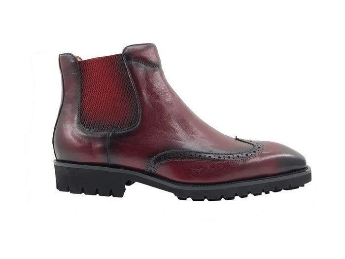 Carrucci Lug Sole Chelsea Boot with Wingtip Toe