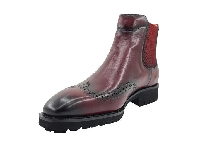 Carrucci Lug Sole Chelsea Boot with Wingtip Toe