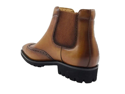 Lug Sole Chelsea Boot with Wingtip Toe 20 KB515-13CHESTNUT8  - from alligatorwarehouse.com