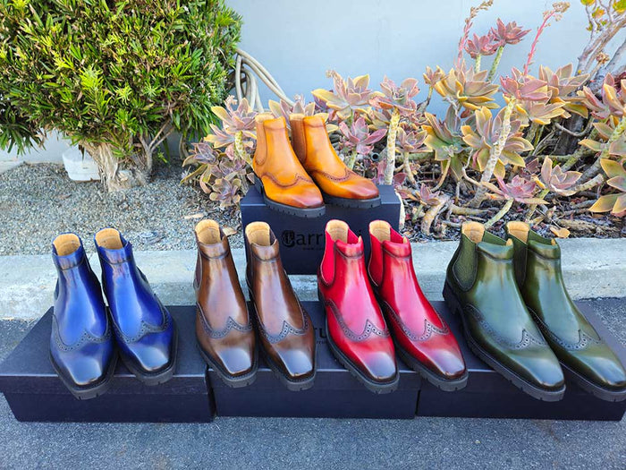 Carrucci Lug Sole Chelsea Boot with Wingtip Toe