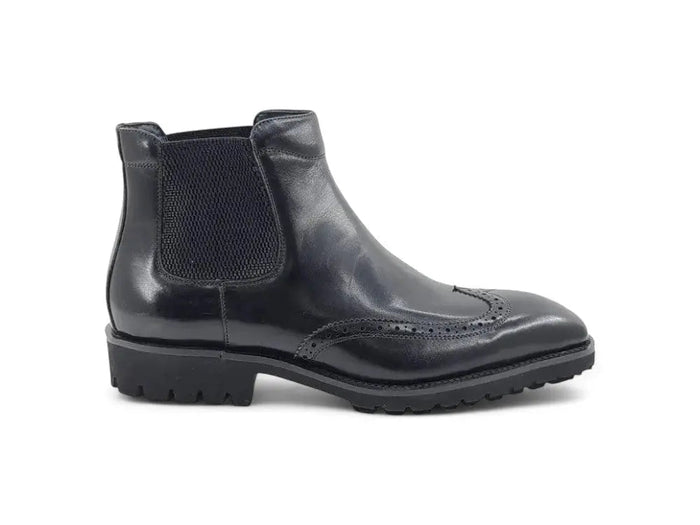 Carrucci Lug Sole Chelsea Boot with Wingtip Toe