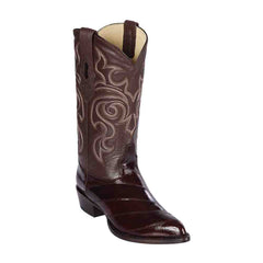 Los Altos Men's Eel Skin Luxurious Brown J Toe Boots