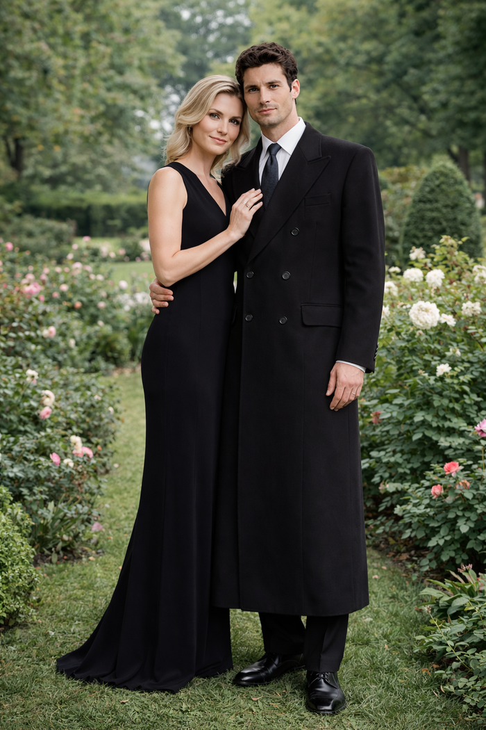 Authentic Fully Lined Double Breasted men's Wool Blend Dress Coat